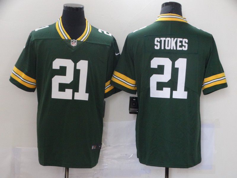 Men Green Bay Packers #21 Stokes Green Nike Vapor Untouchable Limited 2021 NFL Jersey